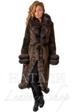 Дамски ексклузивен кожух от Алпака Милица Brown