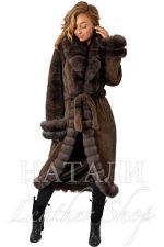 Дамски ексклузивен кожух от Алпака Милица Brown