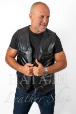 Ясен кожен елек Black