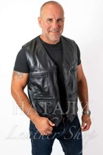 Ясен кожен елек Black