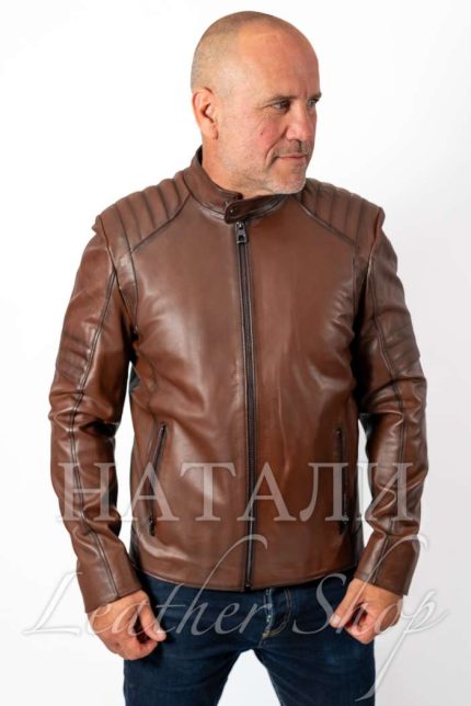 Мъжко кожено яке Виктор Brown