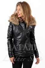Зимно кожено яке Бетина Black