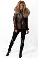 Зимно кожено яке Бетина Brown