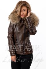 Зимно кожено яке Бетина Brown