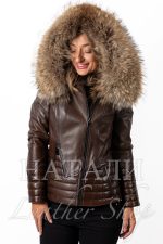 Зимно кожено яке Бетина Brown